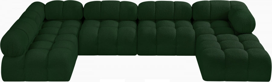 Meridian Furniture - Ames 136" Boucle Fabric Upholstered 6 Piece Modular Sectional - 611Green-Sec6A - GreatFurnitureDeal