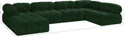 Meridian Furniture - Ames 136" Boucle Fabric Upholstered 6 Piece Modular Sectional - 611Green-Sec6A - GreatFurnitureDeal