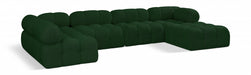 Meridian Furniture - Ames 136" Boucle Fabric Upholstered 6 Piece Modular Sectional - 611Green-Sec6A - GreatFurnitureDeal