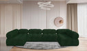 Meridian Furniture - Ames 136" Boucle Fabric Upholstered 6 Piece Modular Sectional - 611Green-Sec6B - GreatFurnitureDeal