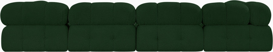 Meridian Furniture - Ames 136" Boucle Fabric Upholstered 6 Piece Modular Sectional - 611Green-Sec6B - GreatFurnitureDeal