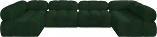 Meridian Furniture - Ames 136" Boucle Fabric Upholstered 6 Piece Modular Sectional - 611Green-Sec6B - GreatFurnitureDeal