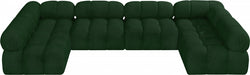 Meridian Furniture - Ames 136" Boucle Fabric Upholstered 6 Piece Modular Sectional - 611Green-Sec6B - GreatFurnitureDeal