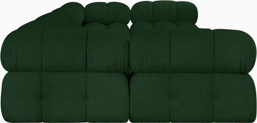 Meridian Furniture - Ames 136" Boucle Fabric Upholstered 6 Piece Modular Sectional - 611Green-Sec6B - GreatFurnitureDeal