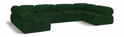 Meridian Furniture - Ames 136" Boucle Fabric Upholstered 6 Piece Modular Sectional - 611Green-Sec6B - GreatFurnitureDeal