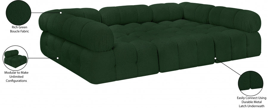 Meridian Furniture - Ames 102" Boucle Fabric Upholstered 6 Piece Modular Sectional - 611Green-Sec6C - GreatFurnitureDeal