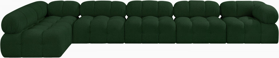 Meridian Furniture - Ames 170" Boucle Fabric Upholstered 6 Piece Modular Sectional - 611Green-Sec6E - GreatFurnitureDeal