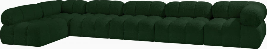 Meridian Furniture - Ames 170" Boucle Fabric Upholstered 6 Piece Modular Sectional - 611Green-Sec6E - GreatFurnitureDeal