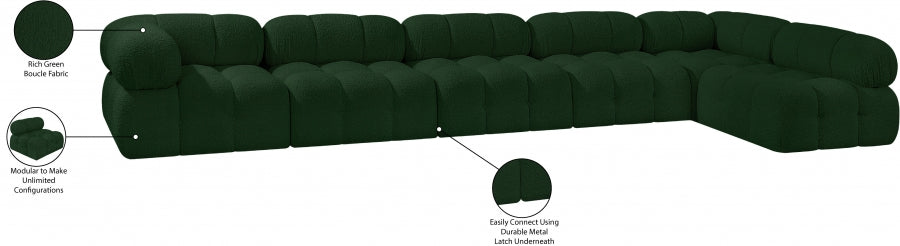 Meridian Furniture - Ames 170" Boucle Fabric Upholstered 6 Piece Modular Sectional - 611Green-Sec6E - GreatFurnitureDeal