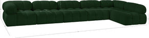 Meridian Furniture - Ames 170" Boucle Fabric Upholstered 6 Piece Modular Sectional - 611Green-Sec6E - GreatFurnitureDeal