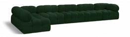 Meridian Furniture - Ames 170" Boucle Fabric Upholstered 6 Piece Modular Sectional - 611Green-Sec6E - GreatFurnitureDeal