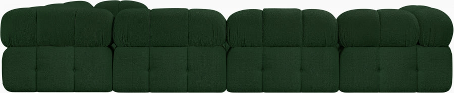 Meridian Furniture - Ames 136" Boucle Fabric Upholstered 6 Piece Modular Sectional - 611Green-Sec6F - GreatFurnitureDeal