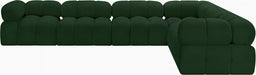 Meridian Furniture - Ames 136" Boucle Fabric Upholstered 6 Piece Modular Sectional - 611Green-Sec6F - GreatFurnitureDeal