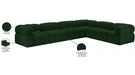Meridian Furniture - Ames 136" Boucle Fabric Upholstered 6 Piece Modular Sectional - 611Green-Sec6F - GreatFurnitureDeal