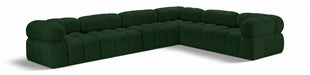 Meridian Furniture - Ames 136" Boucle Fabric Upholstered 6 Piece Modular Sectional - 611Green-Sec6F - GreatFurnitureDeal