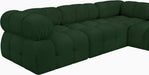Meridian Furniture - Ames 170" Boucle Fabric Upholstered 7 Piece Modular Sectional - 611Green-Sec7A - GreatFurnitureDeal