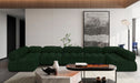 Meridian Furniture - Ames 170" Boucle Fabric Upholstered 7 Piece Modular Sectional - 611Green-Sec7A - GreatFurnitureDeal