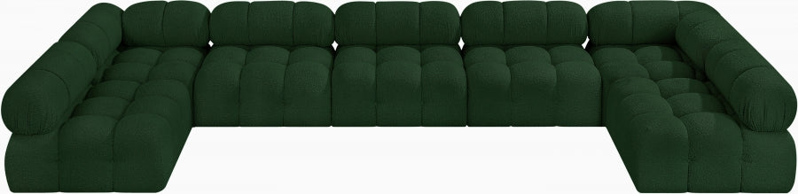Meridian Furniture - Ames 170" Boucle Fabric Upholstered 7 Piece Modular Sectional - 611Green-Sec7A - GreatFurnitureDeal