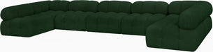 Meridian Furniture - Ames 170" Boucle Fabric Upholstered 7 Piece Modular Sectional - 611Green-Sec7A - GreatFurnitureDeal