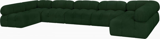 Meridian Furniture - Ames 170" Boucle Fabric Upholstered 7 Piece Modular Sectional - 611Green-Sec7A - GreatFurnitureDeal