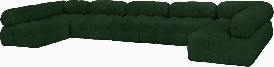 Meridian Furniture - Ames 170" Boucle Fabric Upholstered 7 Piece Modular Sectional - 611Green-Sec7A - GreatFurnitureDeal