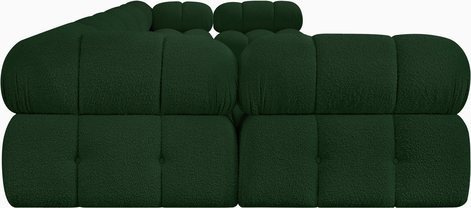 Meridian Furniture - Ames 170" Boucle Fabric Upholstered 7 Piece Modular Sectional - 611Green-Sec7A - GreatFurnitureDeal