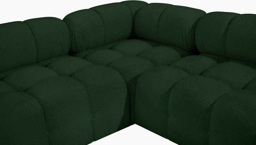 Meridian Furniture - Ames 170" Boucle Fabric Upholstered 7 Piece Modular Sectional - 611Green-Sec7A - GreatFurnitureDeal