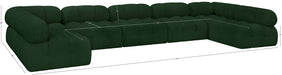 Meridian Furniture - Ames 170" Boucle Fabric Upholstered 7 Piece Modular Sectional - 611Green-Sec7A - GreatFurnitureDeal