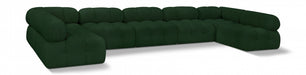 Meridian Furniture - Ames 170" Boucle Fabric Upholstered 7 Piece Modular Sectional - 611Green-Sec7A - GreatFurnitureDeal