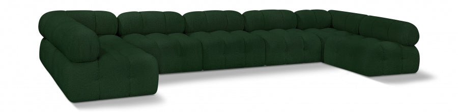 Meridian Furniture - Ames 170" Boucle Fabric Upholstered 7 Piece Modular Sectional - 611Green-Sec7A - GreatFurnitureDeal