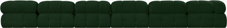 Meridian Furniture - Ames 204" Boucle Fabric Upholstered 7 Piece Modular Sectional - 611Green-Sec7C - GreatFurnitureDeal