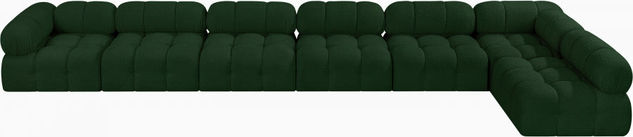 Meridian Furniture - Ames 204" Boucle Fabric Upholstered 7 Piece Modular Sectional - 611Green-Sec7C - GreatFurnitureDeal