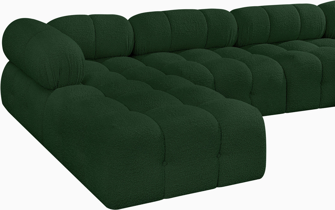 Meridian Furniture - Ames 204" Boucle Fabric Upholstered 7 Piece Modular Sectional - 611Green-Sec7C - GreatFurnitureDeal