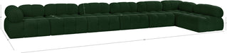 Meridian Furniture - Ames 204" Boucle Fabric Upholstered 7 Piece Modular Sectional - 611Green-Sec7C - GreatFurnitureDeal