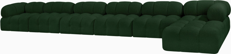 Meridian Furniture - Ames 204" Boucle Fabric Upholstered 7 Piece Modular Sectional - 611Green-Sec7D - GreatFurnitureDeal
