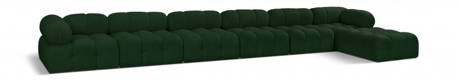 Meridian Furniture - Ames 204" Boucle Fabric Upholstered 7 Piece Modular Sectional - 611Green-Sec7D - GreatFurnitureDeal
