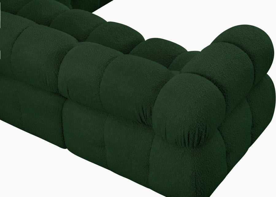 Meridian Furniture - Ames 136" Boucle Fabric Upholstered 7 Piece Modular Sectional - 611Green-Sec7E - GreatFurnitureDeal