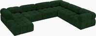 Meridian Furniture - Ames 136" Boucle Fabric Upholstered 7 Piece Modular Sectional - 611Green-Sec7E - GreatFurnitureDeal