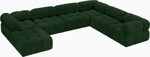 Meridian Furniture - Ames 136" Boucle Fabric Upholstered 7 Piece Modular Sectional - 611Green-Sec7E - GreatFurnitureDeal