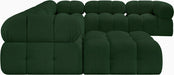 Meridian Furniture - Ames 136" Boucle Fabric Upholstered 7 Piece Modular Sectional - 611Green-Sec7E - GreatFurnitureDeal