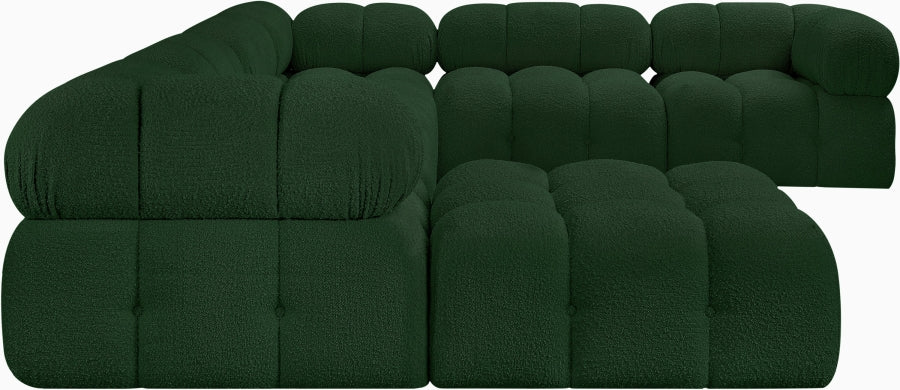 Meridian Furniture - Ames 136" Boucle Fabric Upholstered 7 Piece Modular Sectional - 611Green-Sec7E - GreatFurnitureDeal