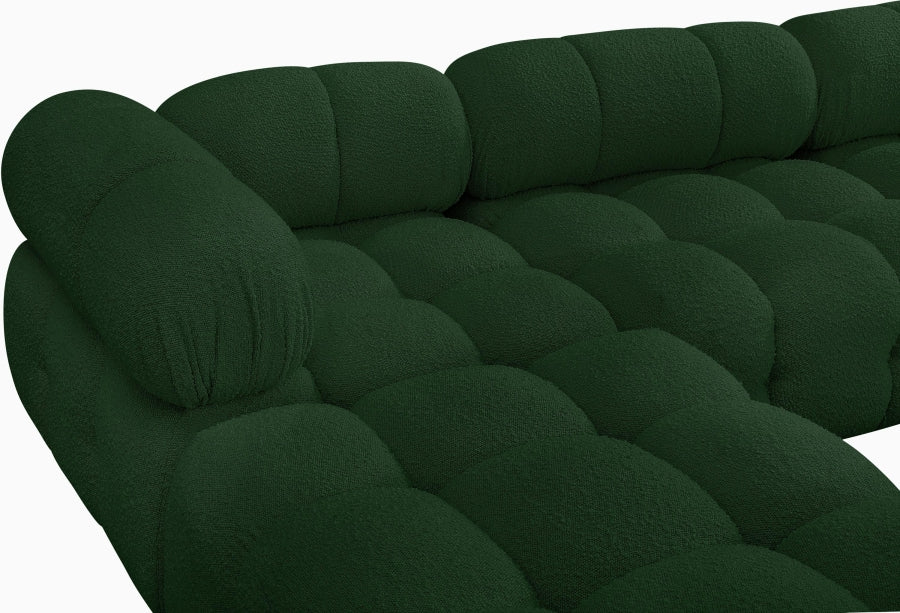 Meridian Furniture - Ames 136" Boucle Fabric Upholstered 7 Piece Modular Sectional - 611Green-Sec7E - GreatFurnitureDeal