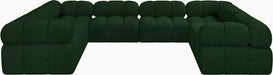 Meridian Furniture - Ames 136" Boucle Fabric Upholstered 8 Piece Modular Sectional Sofa - 611Green-Sec8A - GreatFurnitureDeal