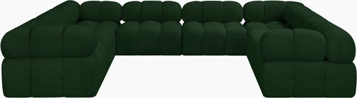 Meridian Furniture - Ames 136" Boucle Fabric Upholstered 8 Piece Modular Sectional Sofa - 611Green-Sec8A - GreatFurnitureDeal
