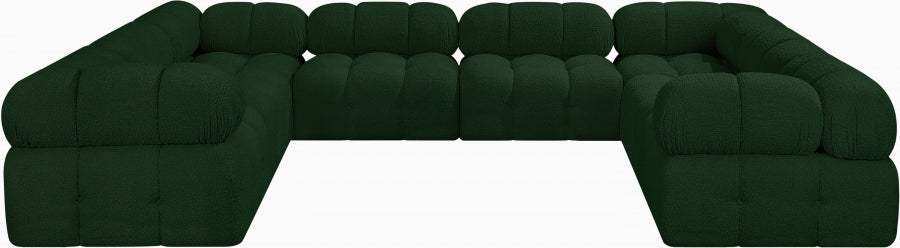 Meridian Furniture - Ames 136" Boucle Fabric Upholstered 8 Piece Modular Sectional Sofa - 611Green-Sec8A - GreatFurnitureDeal