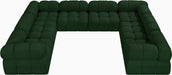 Meridian Furniture - Ames 136" Boucle Fabric Upholstered 8 Piece Modular Sectional Sofa - 611Green-Sec8A - GreatFurnitureDeal