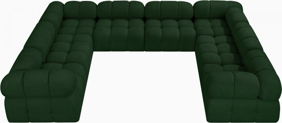 Meridian Furniture - Ames 136" Boucle Fabric Upholstered 8 Piece Modular Sectional Sofa - 611Green-Sec8A - GreatFurnitureDeal