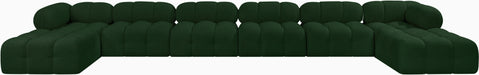 Meridian Furniture - Ames 204" Boucle Fabric Upholstered 8 Piece Modular Sectional - 611Green-Sec8B - GreatFurnitureDeal