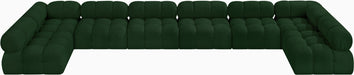 Meridian Furniture - Ames 204" Boucle Fabric Upholstered 8 Piece Modular Sectional - 611Green-Sec8B - GreatFurnitureDeal