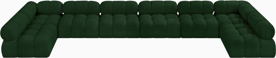 Meridian Furniture - Ames 204" Boucle Fabric Upholstered 8 Piece Modular Sectional - 611Green-Sec8B - GreatFurnitureDeal